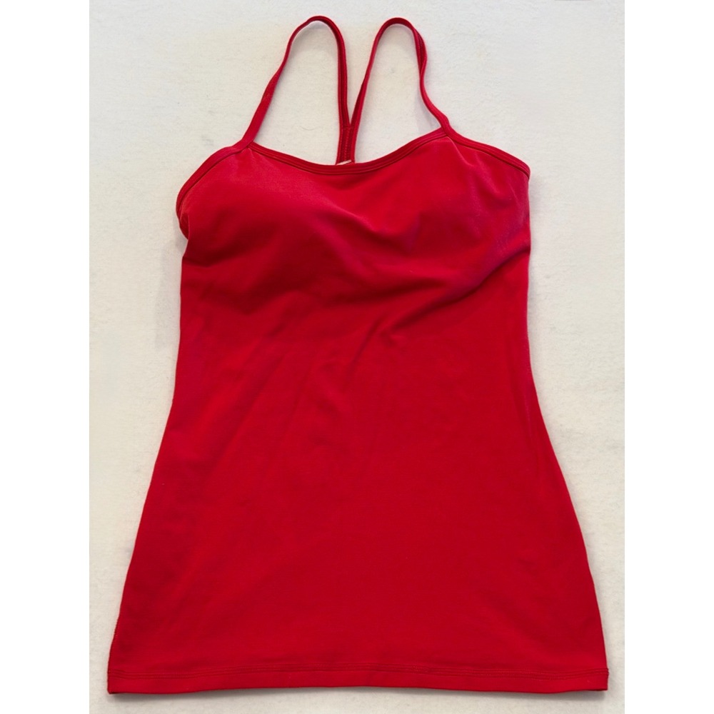 Lululemon Power Y Tank Top Red Racerback Built-in Bra Size 4